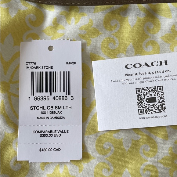 Coach Small Satchel Crossbody Leather Bag NWT Dark Stone Mocha Mousse Color - Picture 11 of 13